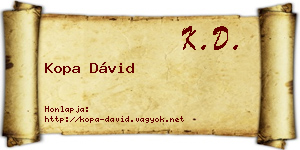 Kopa Dávid névjegykártya